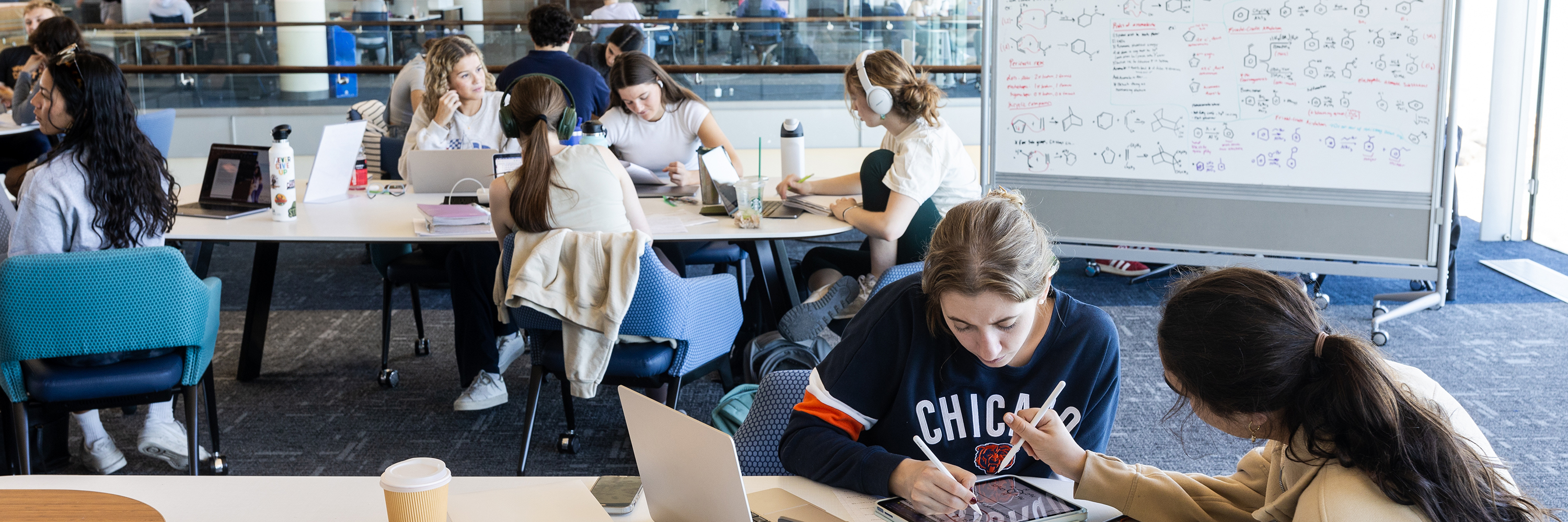  Students studying in the Information Commons using a variety of technologies.